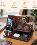 avilia home Schreibtischorganizer aus Holz mit Smartphonehalter und Uhrenhalter inklusive Fach für Ladekabel 255x15x185 cm ean 8052879011412