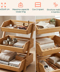 Avilia Home vielseitiger Bambus Organizer mit 3 Ebenen für Küche und Bad atmungsaktive Struktur 30x33x41 cm Tragfähigkeit 8 kg EAN 8052879011283