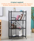 avilia home klappbares mobiles Regal mit 4 Ebenen und feststellbaren Schwenkrädern EAN 8052879010484