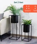 avilia home Set mit 2 Pflanzenhaltern mit Topf und Eisenstruktur modernes Design ean 8056819053234