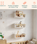 avilia home set 3 Wandregale für Kinder aus robustem Holz 40x12 cm Tragfähigkeit 3kg ean 8052879011672