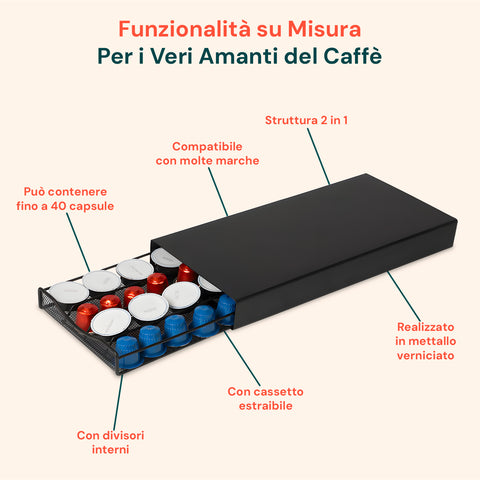 Avilia Kapselhalter 2 in 1 kompatibel mit Nespresso und A Modo Mio mit Maschinenbasis EAN 8015361084738