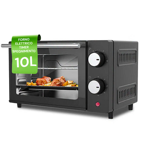 Elektrischer Ofen mit Timer, 10 l, 650 W, schwarz