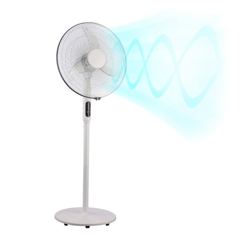 Weißer Standventilator, 60W, mit Display, Timer und höhenverstellbar