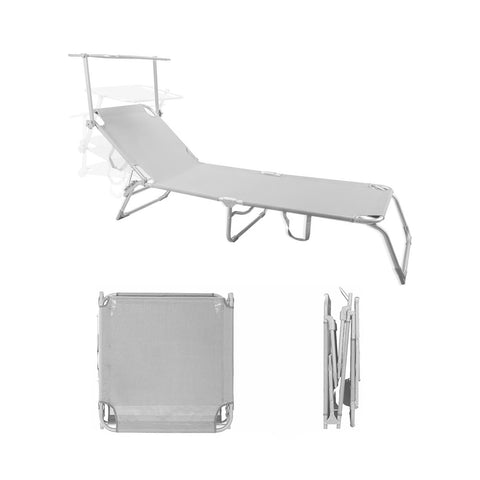 Bild-2-Garden-Friend-klappbare-Strandliege-mit-Sonnenschirm-aus-Aluminium-2x1-weiß-EAN-8023755055554