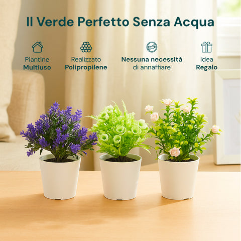 Garden Friend Set aus 3 künstlichen Zimmerpflanzen mit modernen Töpfen für Haus oder Büro EAN 8023755068431