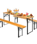 Garden Friend rechteckiges klappbares Biergartenset aus Eisen und Holz 3 Teile 70x220 cm grün EAN 8023755029272