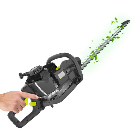 Heckenschere mit Benzinmotor und 56cm langem Stahlmesser 650w