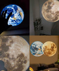 Scharfe und realistische Projektion von Erde und Mond an der Wand mit energiesparender LED für eine stimmungsvolle und entspannende Atmosphäre