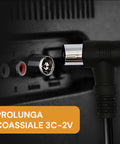 Omega Koaxialkabel für TV-Antenne 3m Stecker Stecker mit schwarzem Adapter EAN 8051191550272