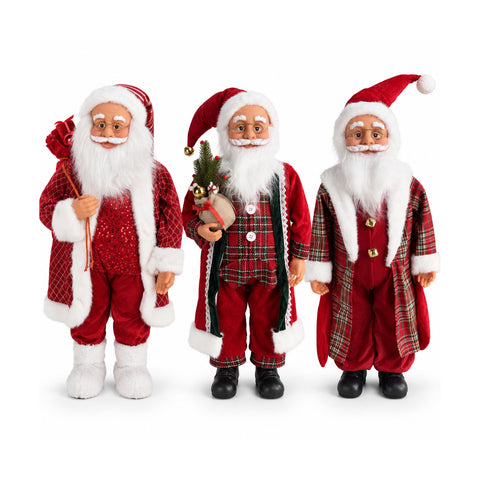Saint Joy Weihnachtsmann mit Lichtern und Musik, dekorative Weihnachtsfigur, 65, 95, 120 cm, leuchtender batteriebetriebener Weihnachtsschmuck, Blind Box, EAN 8056819080308