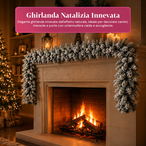 saint joy ghirlanda natalizia innevata 280 cm con rami modellabili in pvc ean 8050043128133