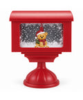 saint joy lampione decorativo natalizio a cassetta postale con effetto neve luci led e musica 2 varianti babbo natale o orsetto altezza 41 cm a batterie ean 8056819080834