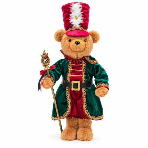 saint joy orso soldatino natalizio decorazione natalizia 2 colori altezza 60 cm poliestere con cappello mantello e bastone ean 8056819081039
