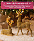 saint joy renne natalizie dorate set 2 pezzi in resina distesa ed eretta ean 8050043127983