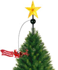 Bild-2-Saint Joy Christbaumspitze mit Stern und drehendem Schlitten-EAN-8050043127143