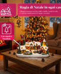 Saint Joy animiertes Weihnachtsdorf Frostvale mit LED Lichtern Musik und beweglichem Schlitten EAN 8050043127440