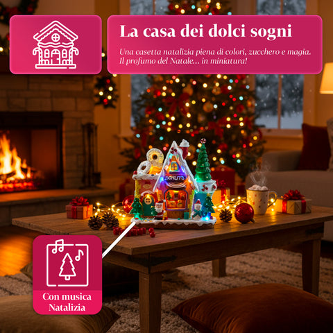 saint joy animiertes Weihnachtsdorf northlight mit LED-Lichtern Musik und drehbarem Baum EAN 8050043127457
