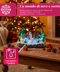 Saint Joy animiertes Weihnachtsdorf Silentpark mit LED Lichtern Musik und beweglichen Schlittschuhläufern EAN 8050043127495