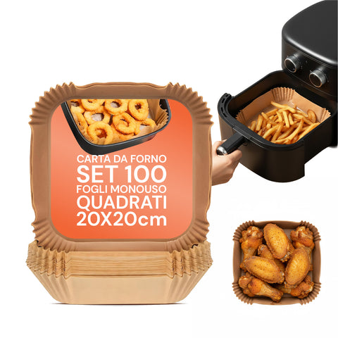avilia home set 100 pz carta forno per friggitrice ad aria impermeabile e resistente al calore ean 8056819053265