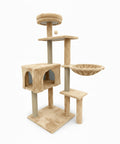 puppy lovers 120 cm hoher Kratzbaum für Katzen mit Schlafhöhle und mehrstöckiger Hängematte verschiedene Farben EAN 8054806950542