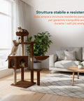 puppy lovers 120 cm hoher Kratzbaum für Katzen mit Schlafhöhle und mehrstöckiger Hängematte verschiedene Farben EAN 8054806950542