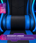 Nexor ergonomischer Gaming-Stuhl mit RGB-Beleuchtung und Massage-Lendenkissen, verstellbarer Bürosessel mit Fernbedienung EAN 8056819078855