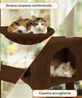 puppy lovers 120 cm hoher Kratzbaum für Katzen mit Schlafhöhle und mehrstöckiger Hängematte verschiedene Farben EAN 8054806950542