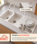 Avilia Home Küchenspüle mit zwei Becken mit oder ohne Abtropffläche, weiß oder schwarz, Armatur inklusive EAN 8056819079098
