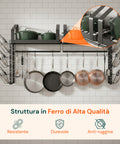 avilia home Wandorganizer mit 12 Haken für Töpfe Deckel und Küchenutensilien Set mit 2 EAN 8052879011047