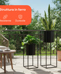 avilia home Set mit 2 Pflanzenhaltern mit Topf und Eisenstruktur modernes Design ean 8056819053234