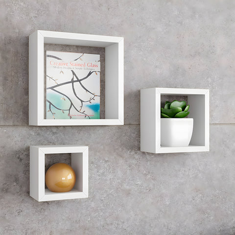 Five Simply Smart Set 3 Würfelwandregale drei Größen aus weißem MDF EAN 3560234489806