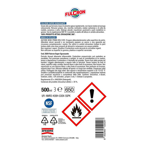 Bild-3-Fulcron-Entfetter auf Lösungsmittelbasis für Oberflächen im Lebensmittelbereich HACCP-500ml-EAN-8002565020297
