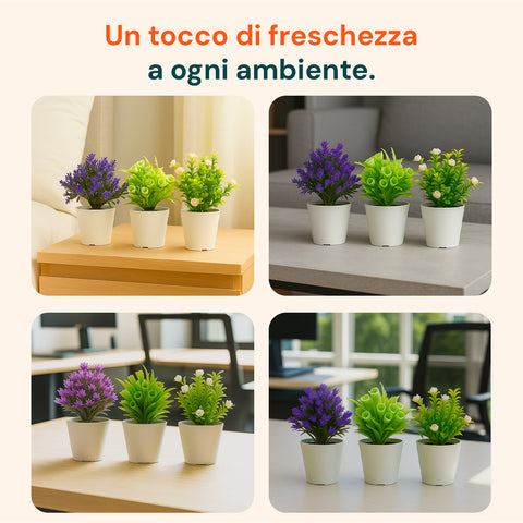 Garden Friend Set aus 3 künstlichen Zimmerpflanzen mit modernen Töpfen für Haus oder Büro EAN 8023755068431