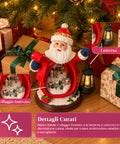 saint joy statuina babbo natale con villaggio e lanterna in resina 16x19 cm ean 8050043128010
