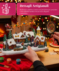 Saint Joy animiertes Weihnachtsdorf Frostvale mit LED Lichtern Musik und beweglichem Schlitten EAN 8050043127440