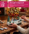 Saint Joy animiertes Weihnachtsdorf Silentpark mit LED Lichtern Musik und beweglichen Schlittschuhläufern EAN 8050043127495