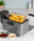 Tristar Fritteuse 3l aus Edelstahl 2000W mit Thermostat 130 190C silber EAN 8713016083739