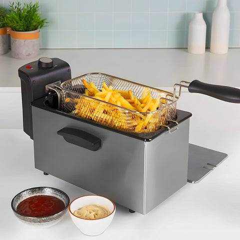 Tristar Fritteuse 3l aus Edelstahl 2000W mit Thermostat 130 190C silber EAN 8713016083739