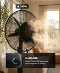Wintem industrieller Vernebelungsventilator 230 W mit 65 cm Aluminiumflügeln 3 Oszillationsgeschwindigkeiten EAN 8056819040241