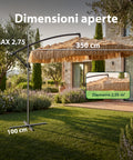 Zendea Gartenlampe Sonnenschirm in Rattanoptik Höhe 275 m mit Gestell aus Kohlenstoffstahl Kurbel und Kreuzständer EAN 8050030810720
