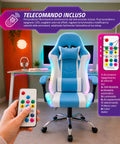 Nexor ergonomischer Gaming-Stuhl mit RGB-Beleuchtung und Massage-Lendenkissen, verstellbarer Bürosessel mit Fernbedienung EAN 8056819078855