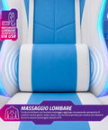Nexor ergonomischer Gaming-Stuhl mit RGB-Beleuchtung und Massage-Lendenkissen, verstellbarer Bürosessel mit Fernbedienung EAN 8056819078855