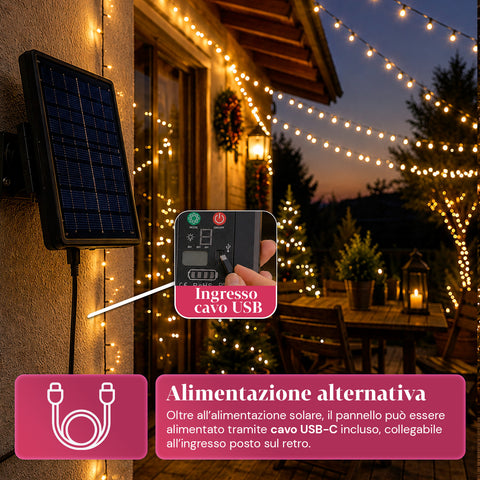 saint joy luci natalizie da esterno solari con telecomando 4 lunghezze ean 8050043128454