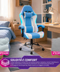 Nexor ergonomischer Gaming-Stuhl mit RGB-Beleuchtung und Massage-Lendenkissen, verstellbarer Bürosessel mit Fernbedienung EAN 8056819078855