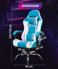 Nexor ergonomischer Gaming-Stuhl mit RGB-Beleuchtung und Massage-Lendenkissen, verstellbarer Bürosessel mit Fernbedienung EAN 8056819078855