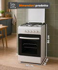 Wintem Gaskocher 50x50 cm mit 49-Liter-Gasofen 4 Brenner mit unterschiedlicher Leistung Sicherheitsventilen und Abdeckung EAN 8056819078930