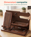 avilia home Schreibtischorganizer aus Holz mit Smartphonehalter und Uhrenhalter inklusive Fach für Ladekabel 255x15x185 cm ean 8052879011412
