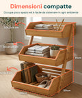 Avilia Home vielseitiger Bambus Organizer mit 3 Ebenen für Küche und Bad atmungsaktive Struktur 30x33x41 cm Tragfähigkeit 8 kg EAN 8052879011283