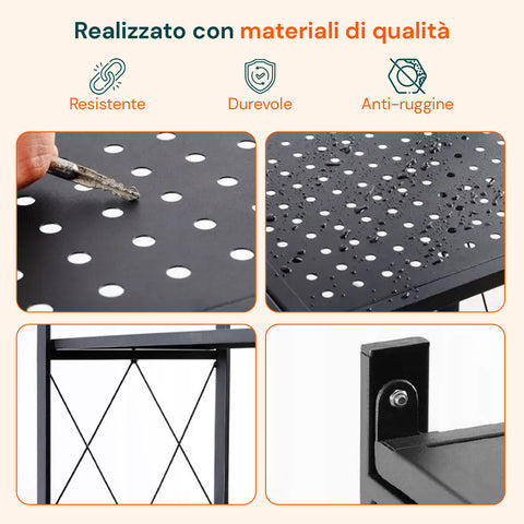 avilia home klappbares mobiles Regal mit 4 Ebenen und feststellbaren Schwenkrädern EAN 8052879010484